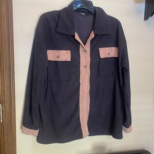 NEW Shein brown pink  Shacket! Size Lg